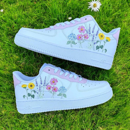 Custom Air Force 1 Shoes Colorful Flower Style
