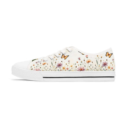 Women's Low Top Sneaker Floral Butterfly Sneakers