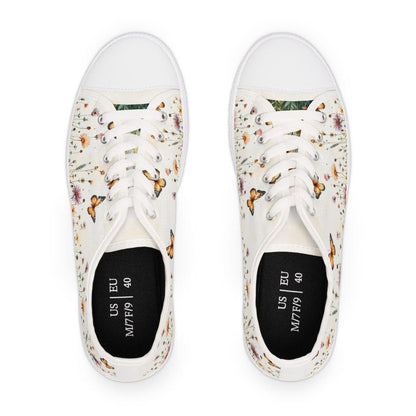 Women's Low Top Sneaker Floral Butterfly Sneakers