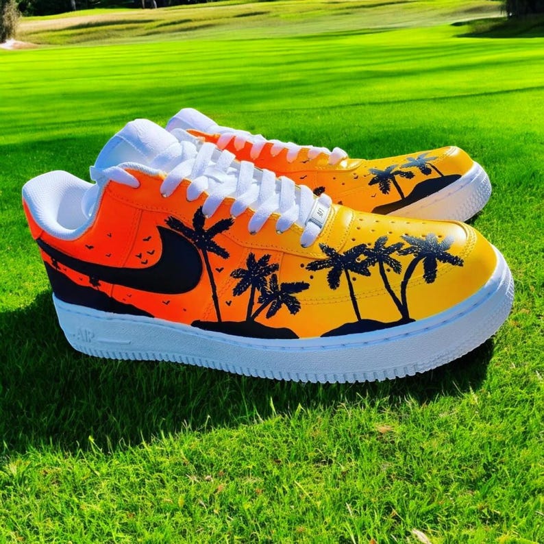 Custom Air Force 1 Shoes Tropical Palm Style