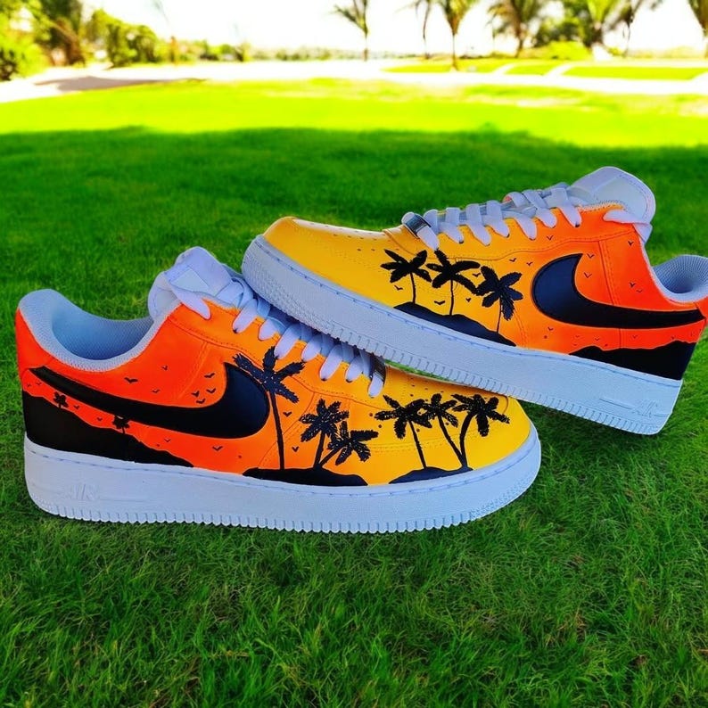 Custom Air Force 1 Shoes Tropical Palm Style