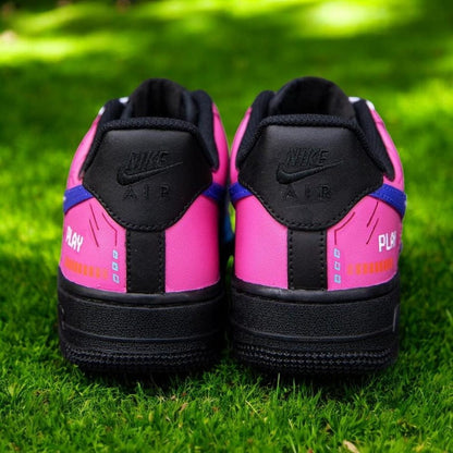 Custom Air Force 1 Shoes Black Pink Blue Style