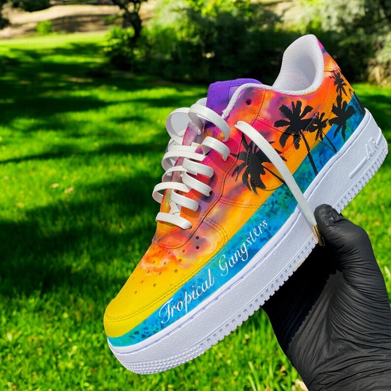 Custom Air Force 1 Shoes Tropical Gangster Style