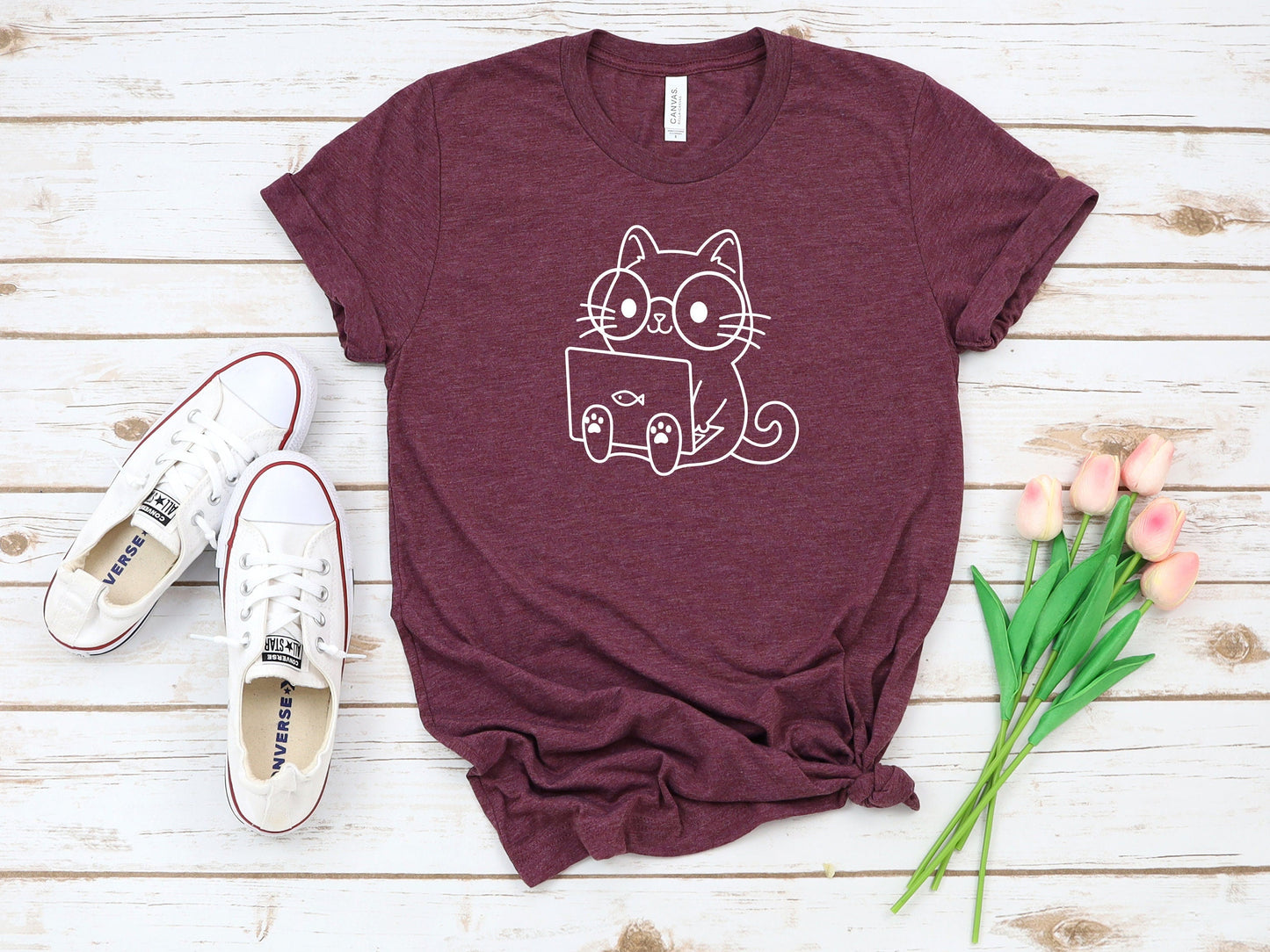 T-SHIRT - Nerd Cat Unisex Shirt, Cat Lover Shirt
