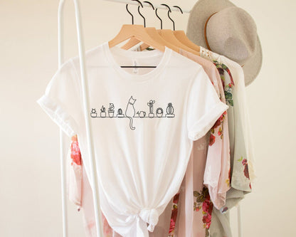 T-SHIRT - Cats and Plants Unisex Shirt, Shirts for Cat Lover