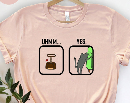 T-SHIRT - Cat Scratching Unisex Shirt, Humorous Cat Shirt