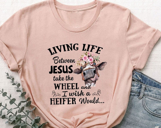 T-SHIRT - Funny Cow Unisex Shirt, Living Farmer Life Shirt