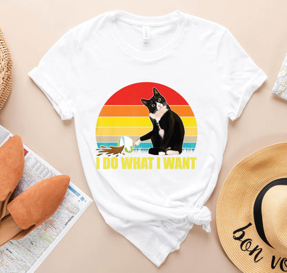 T-SHIRT - I Do What I Want Unisex Shirt, Funny Cat Shirt