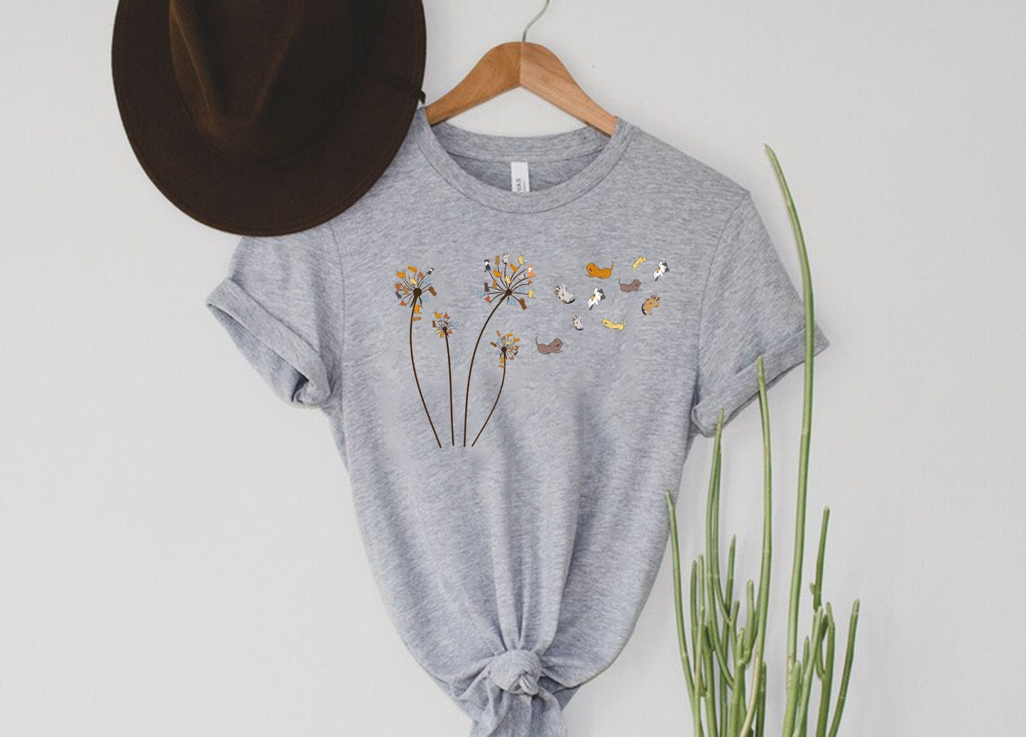 T-SHIRT - Cats Flower Fly Dandelion Unisex Shirt
