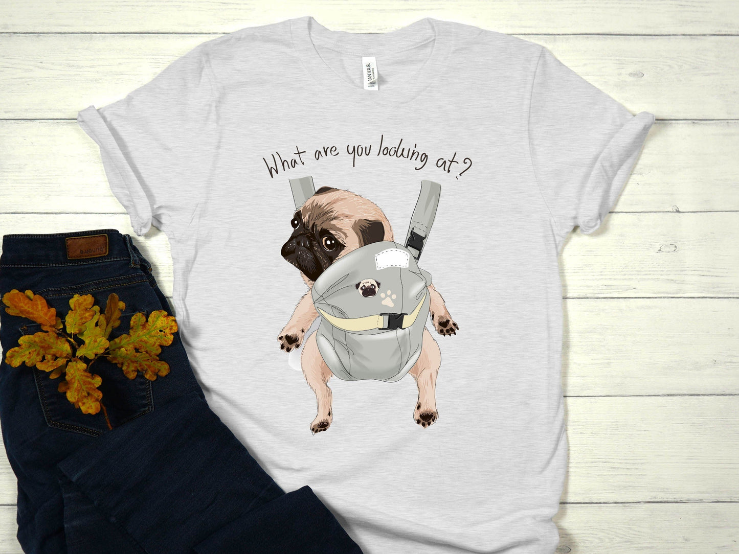 T-SHIRT - Baby Pug Dog Unisex Shirt, Cute Pug Dog Shirt