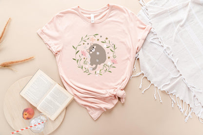 T-SHIRT - Floral Cat Unisex Shirt, Cat Lover Gift