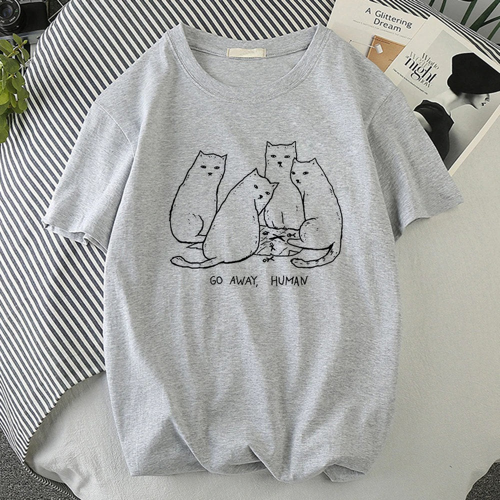 T-SHIRT - Summer Go Away Human Cat Unisex Shirt