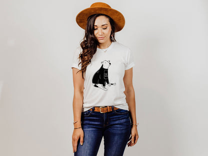 T-SHIRT - Cow Wearing The 1975 Unisex Shirt, Cute Cow Shirt